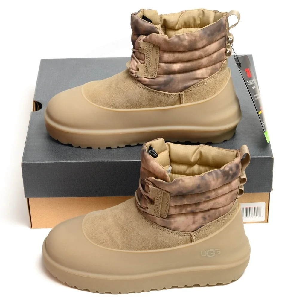 UGG Classic Mini Lace WEA Smokescreen Mens Sz 7 Waterproof Boots Removable Cover